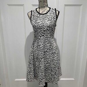 Kate Spade Leopard Jacquard Dress–“Be Daring” Black & White NEW WITH TAGS- Large